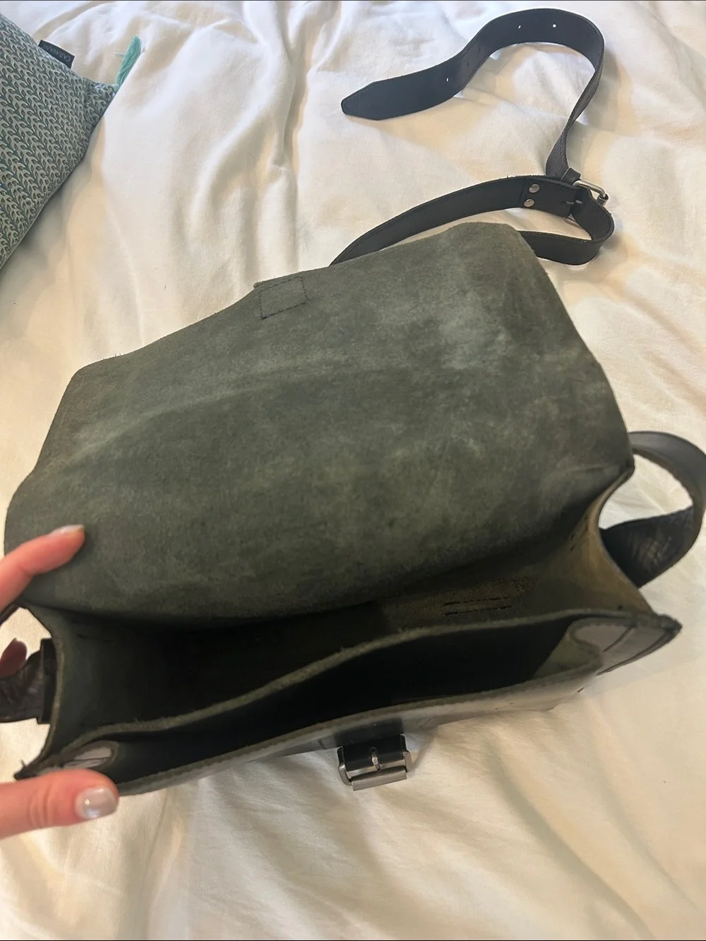 Kerstin Adolphson Black Leather Satchel Crossbody Bag